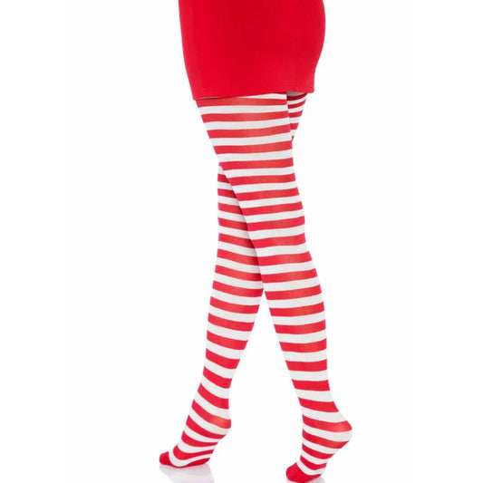 LEG AVENUE - MEDIAS DE RAYAS BLANCO/ROJO - Nuvica