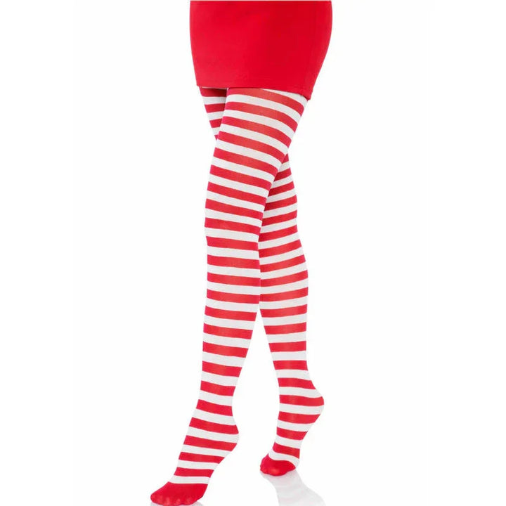 LEG AVENUE - MEDIAS DE RAYAS BLANCO/ROJO - Nuvica