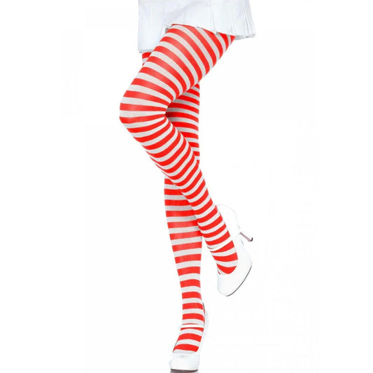 LEG AVENUE - MEDIAS DE RAYAS BLANCO/ROJO - Nuvica
