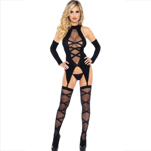 LEG AVENUE - SET 3 PIEZAS BODY + MEDIAS + MANGAS - Nuvica