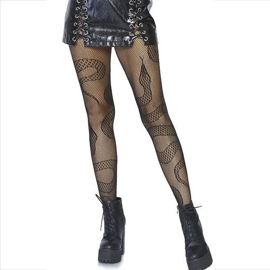 LEG AVENUE - MEDIAS DE RED SERPIENTES NEGRO - Nuvica