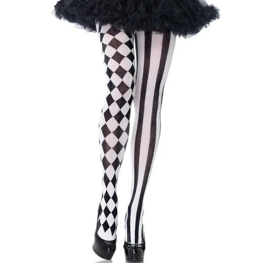 LEG AVENUE - MEDIAS ARLEQUIN NEGRO/BLANCO - Nuvica