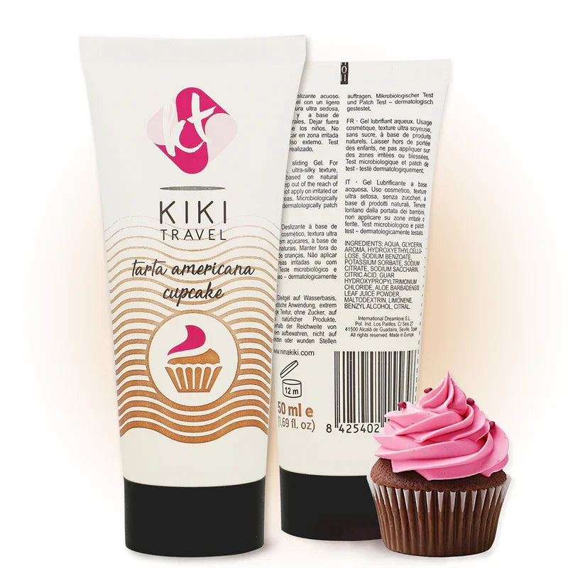 KIKÍ TRAVEL - GEL DESLIZANTE SABOR A TARTA AMERICANA CUPCAKE 50 ML - Nuvica