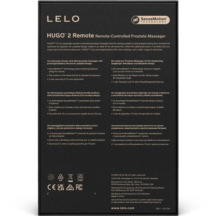 LELO - HUGO 2 MASAJEADOR DE PROSTATA CONTROL REMOTO VERDE - Nuvica