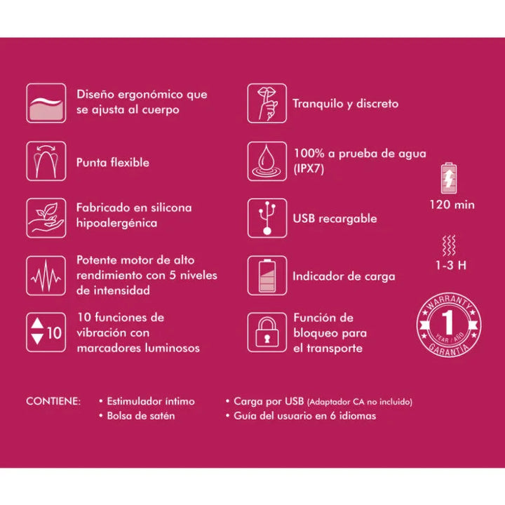 SHUNGA - EXPOSITOR 6 MASAJEADORES INTIMOS FUCSIA - Nuvica