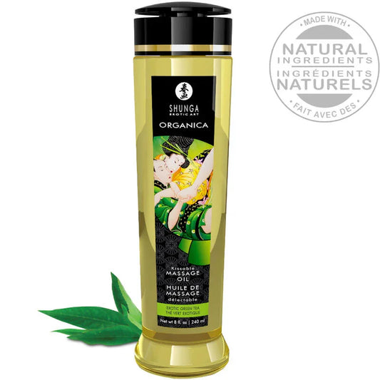 SHUNGA - ACEITE DE MASAJE ORGÁNICO TE VERDE 240 ML - Nuvica