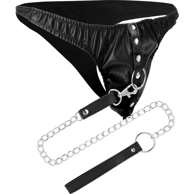 DARKNESS - TANGA DE SUMISIÓN CON CADENA METAL - Nuvica
