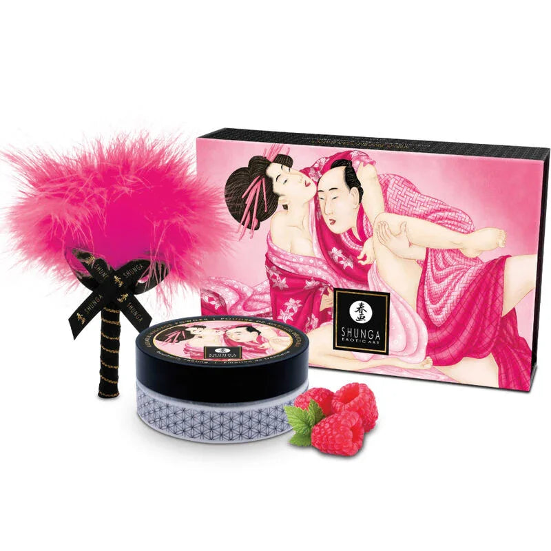SHUNGA - KIT POLVOS DE MASAJE COMESTIBLE FRAMBUESA - Nuvica