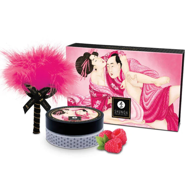SHUNGA - KIT POLVOS DE MASAJE COMESTIBLE FRAMBUESA - Nuvica