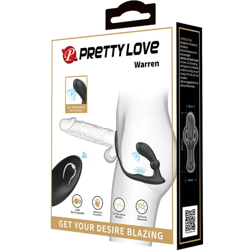 PRETTY LOVE - WARREN ANILLO & VIBRADOR ANAL NEGRO - Nuvica