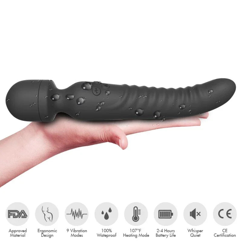 ARMONY - MISSION MASAJEADOR & VIBRADOR EFECTO CALOR NEGRO - Nuvica