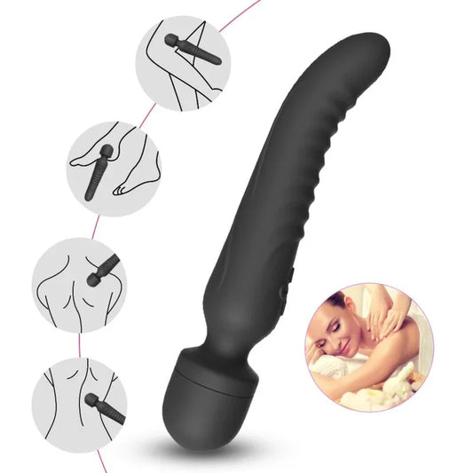 ARMONY - MISSION MASAJEADOR & VIBRADOR EFECTO CALOR NEGRO - Nuvica