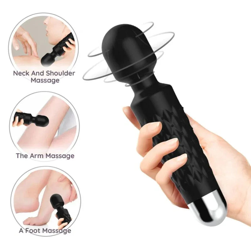 ARMONY - POSTMAN MASAJEADOR & VIBRADOR CABEZA FLEXIBLE NEGRO - Nuvica