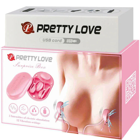 PRETTY LOVE - SURPRISE BOX PINZAS ELECTRO ESTIMULACION ROSA - Nuvica