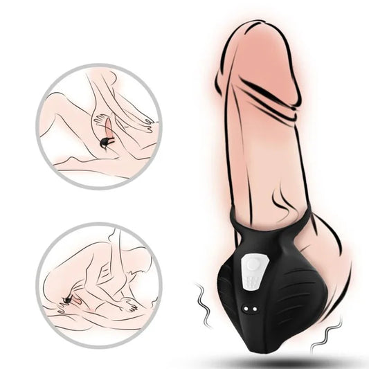 ARMONY - MANTA ANILLO VIBRADOR TESTÍCULOS CONTROL REMOTO NEGRO - Nuvica