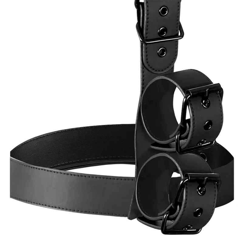 FETISH SUBMISSIVE BONDAGE - CONJUNTO DE SUJECIÓN PARA EL CUERPO DE CUELLO Y MUÑEQUERAS - Nuvica