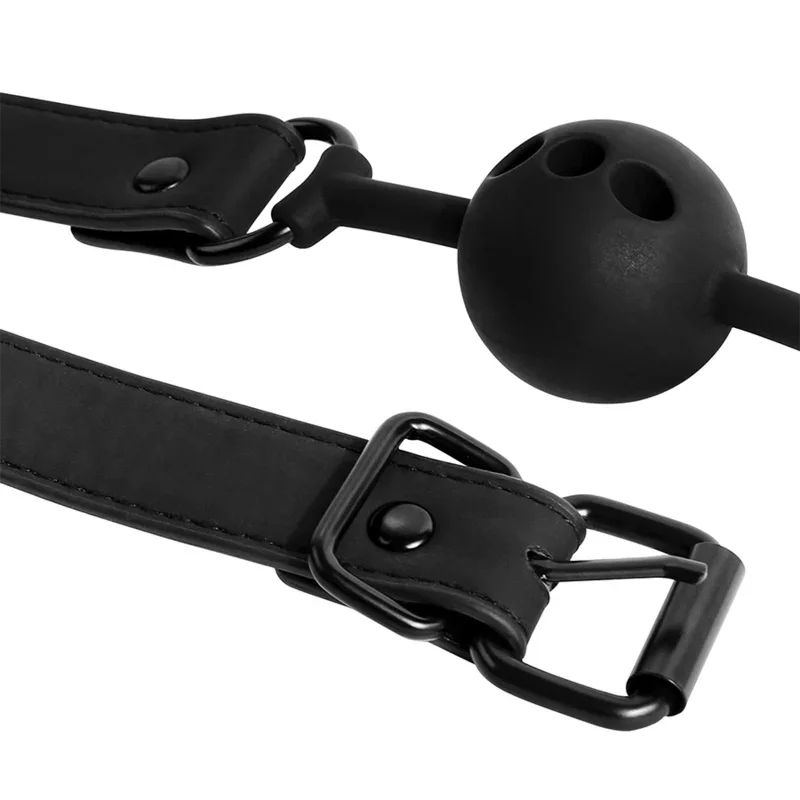 FETISH SUBMISSIVE BONDAGE - MORDAZA DE BOLA DE SILICONA TRANSPIRABLE - Nuvica