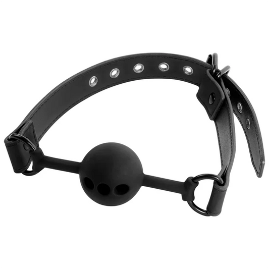 FETISH SUBMISSIVE BONDAGE - MORDAZA DE BOLA DE SILICONA TRANSPIRABLE - Nuvica