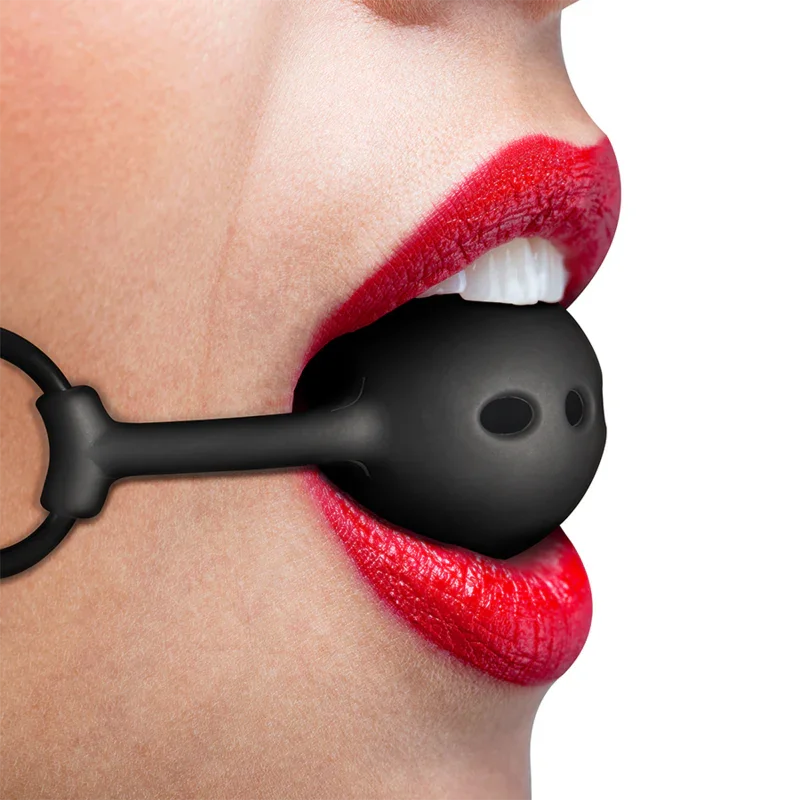 FETISH SUBMISSIVE BONDAGE - MORDAZA DE BOLA DE SILICONA TRANSPIRABLE - Nuvica