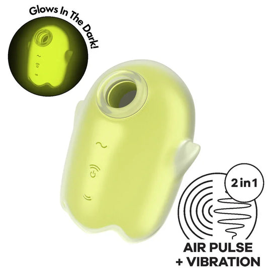 SATISFYER - GLOWING GHOST AIR PULSE & VIBRADOR AMARILLO - Nuvica