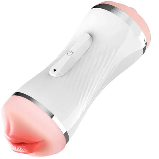 ARMONY - MASTURBADOR VIBRADOR DOBLE VAGINA & BOCA BLANCO - Nuvica