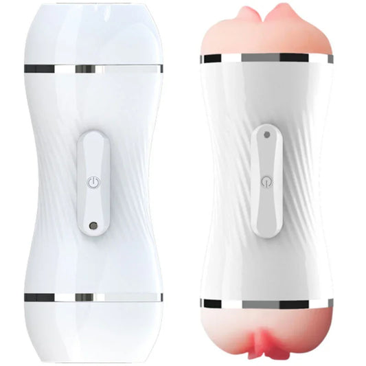 ARMONY - MASTURBADOR VIBRADOR DOBLE VAGINA & BOCA BLANCO - Nuvica