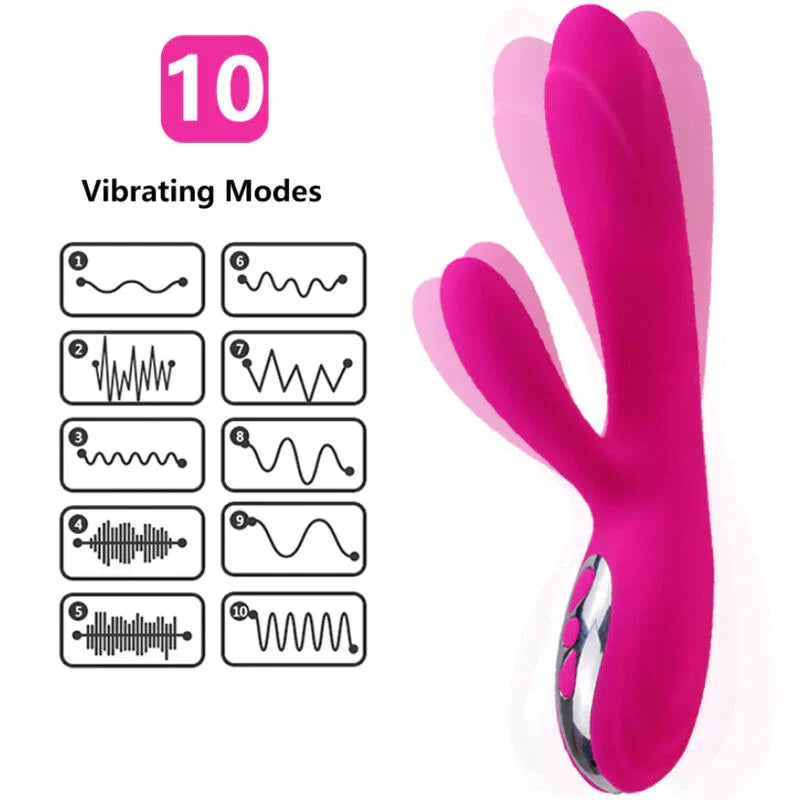 ARMONY - VIBRADOR & ESTIMULADOR FLEXIBLE EFECTO CALOR FUCSIA - Nuvica