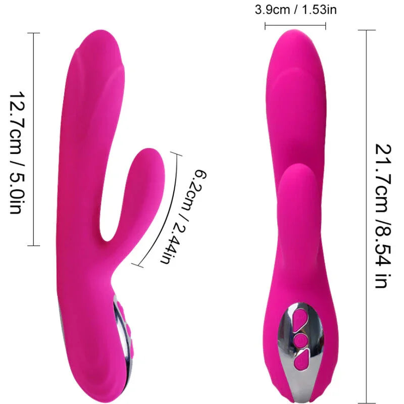 ARMONY - VIBRADOR & ESTIMULADOR FLEXIBLE EFECTO CALOR FUCSIA - Nuvica