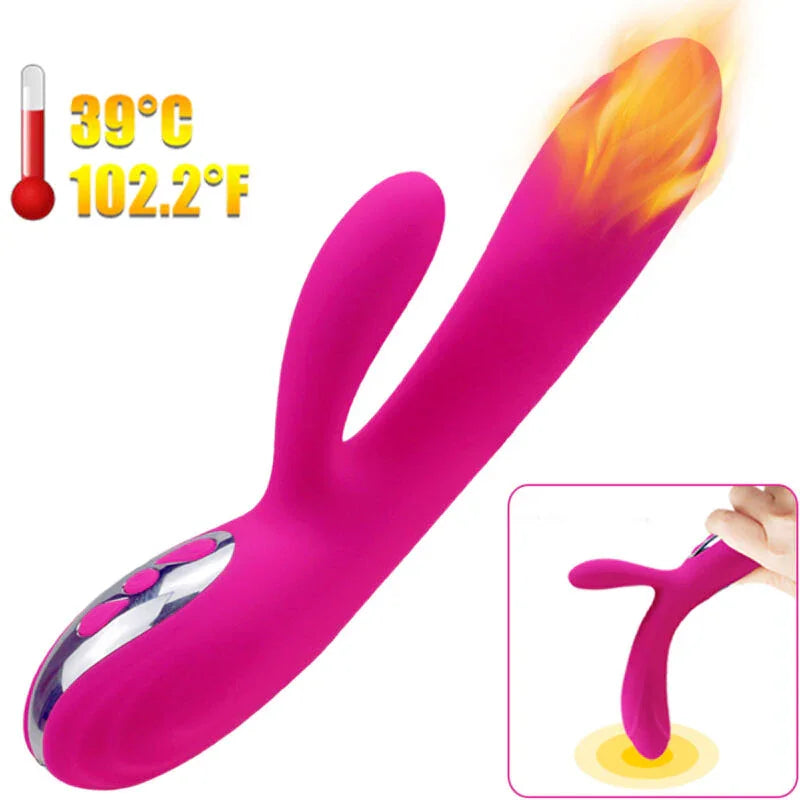 ARMONY - VIBRADOR & ESTIMULADOR FLEXIBLE EFECTO CALOR FUCSIA - Nuvica
