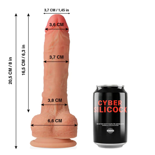CYBER SILICOCK - CONNOR REALÍSTICO SILICONA LÍQUIDA 20.5 CM -O- 3.7 CM - Nuvica