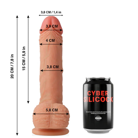 CYBER SILICOCK - FREEMAN REALÍSTICO SILICONA LÍQUIDA 20 CM -O- 3.8 CM - Nuvica