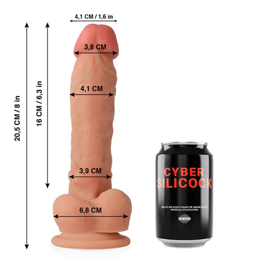CYBER SILICOCK - MAGNUS REALÍSTICO SILICONA LÍQUIDA 20.5 CM -O- 4.1 CM - Nuvica