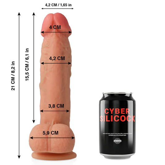 CYBER SILICOCK - SAUL REALÍSTICO SILICONA LÍQUIDA 21 CM -O- 4.2 CM - Nuvica
