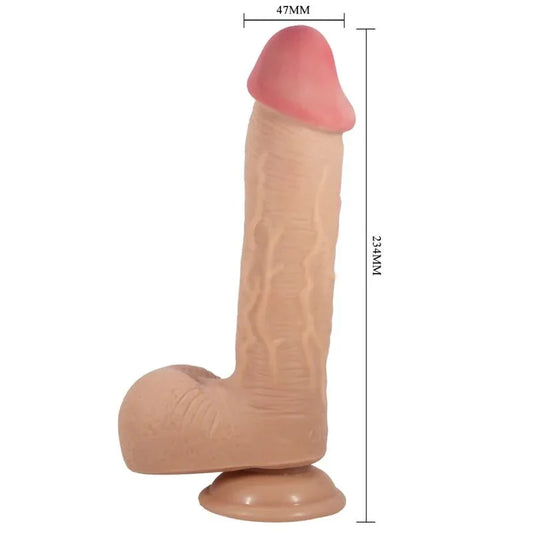 PRETTY LOVE - SLIDING SKIN SERIES DILDO REALÍSTICO CON VENTOSA PIEL DESLIZANTE NATURAL 23.4 CM - Nuvica