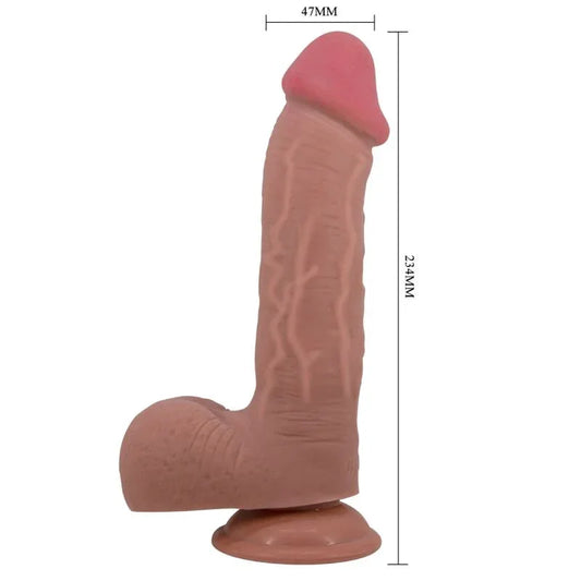 PRETTY LOVE - SLIDING SKIN SERIES DILDO REALÍSTICO CON VENTOSA PIEL DESLIZANTE MULATO 23.4 CM - Nuvica