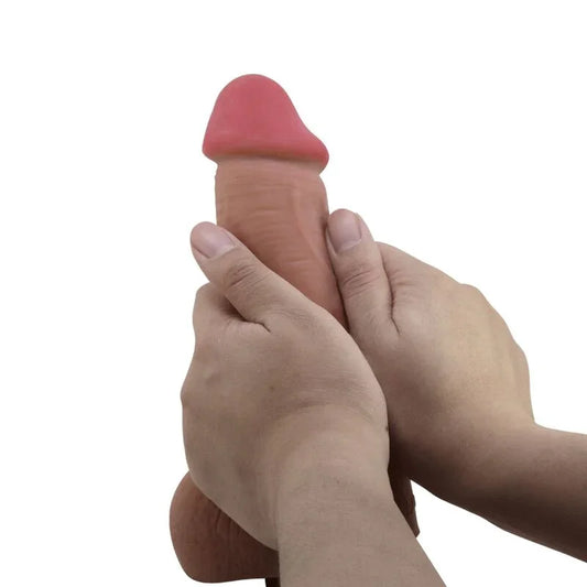 PRETTY LOVE - SLIDING SKIN SERIES DILDO REALÍSTICO CON VENTOSA PIEL DESLIZANTE MULATO 23.4 CM - Nuvica