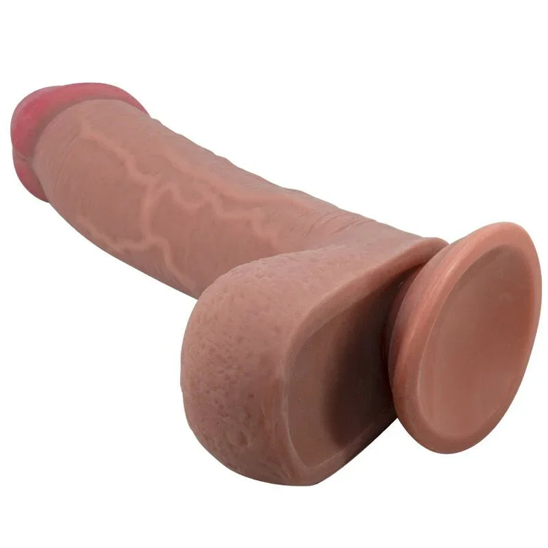 PRETTY LOVE - SLIDING SKIN SERIES DILDO REALÍSTICO CON VENTOSA PIEL DESLIZANTE MULATO 23.4 CM - Nuvica
