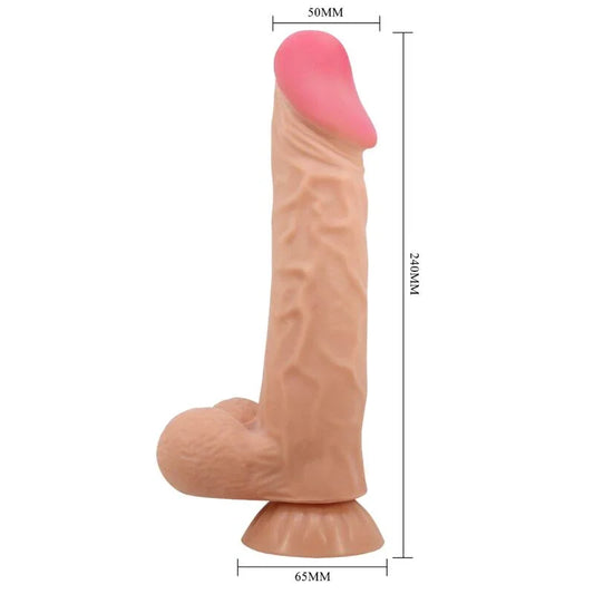 PRETTY LOVE - SLIDING SKIN SERIES DILDO REALÍSTICO CON VENTOSA PIEL DESLIZANTE CONTROL REMOTO NATURAL 24 CM - Nuvica