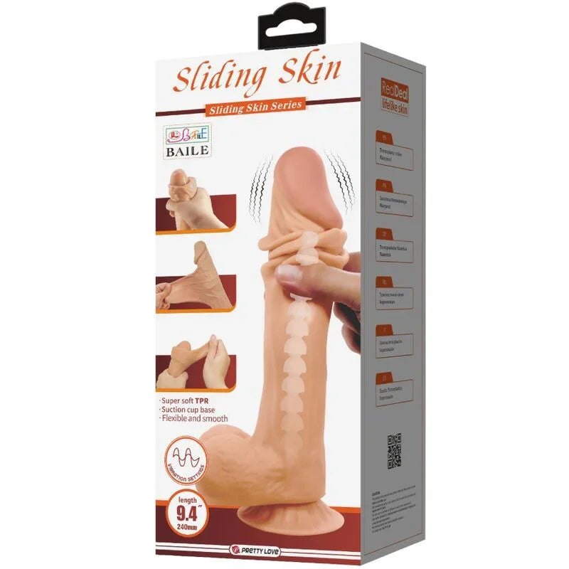 PRETTY LOVE - SLIDING SKIN SERIES DILDO REALÍSTICO CON VENTOSA PIEL DESLIZANTE CONTROL REMOTO NATURAL 24 CM - Nuvica