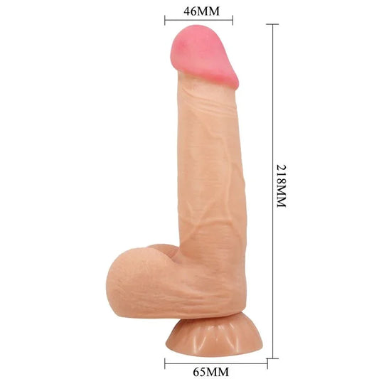 PRETTY LOVE - SLIDING SKIN SERIES DILDO REALÍSTICO CON VENTOSA PIEL DESLIZANTE CONTROL REMOTO NATURAL 21.8 CM - Nuvica