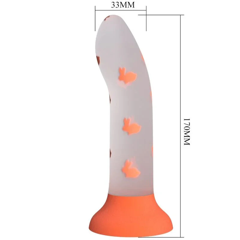 PRETTY LOVE - MAGICAL NIGHTFALL DILDO SIN VIBRACIÓN LUMINOSO NARANJA - Nuvica