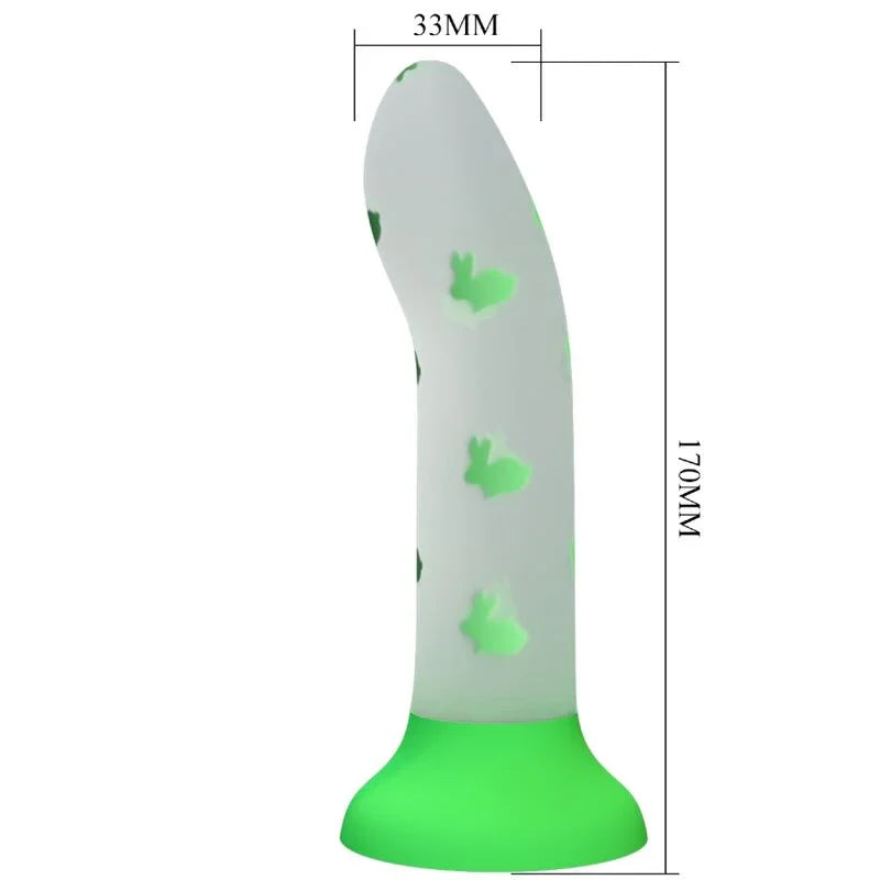 PRETTY LOVE - MAGICAL NIGHTFALL DILDO SIN VIBRACIÓN LUMINOSO VERDE - Nuvica