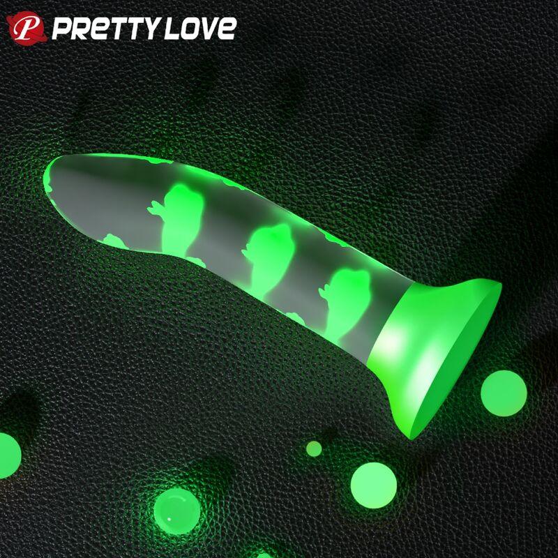 PRETTY LOVE - MAGICAL NIGHTFALL DILDO SIN VIBRACIÓN LUMINOSO VERDE - Nuvica