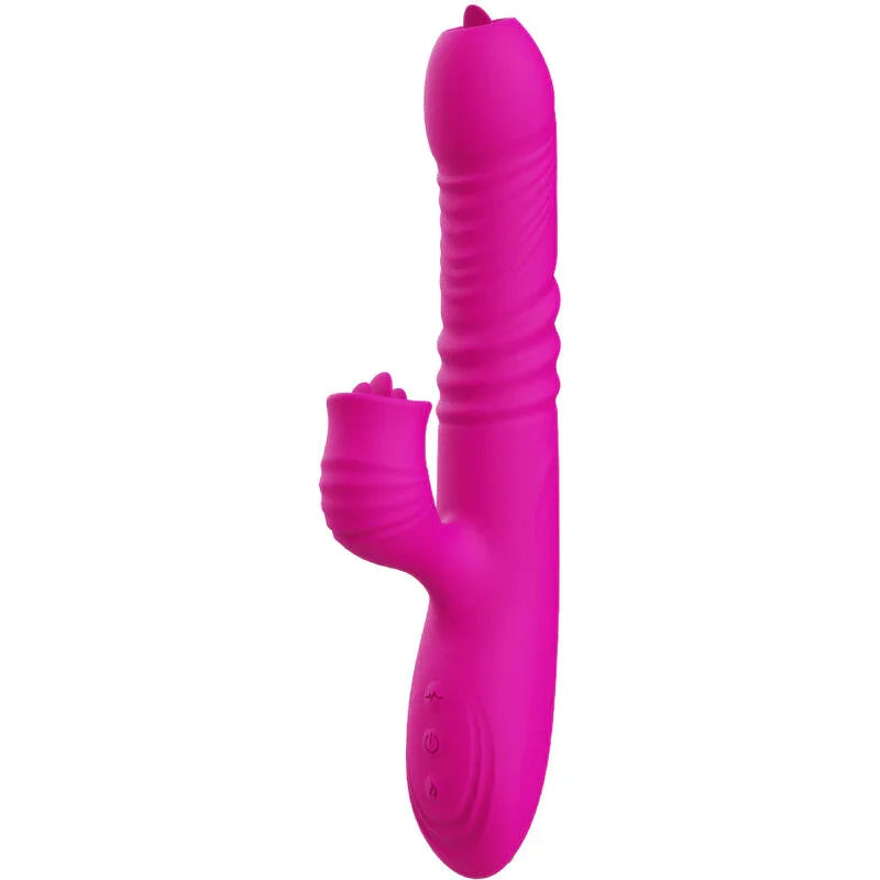 ARMONY - FANNY VIBRADOR MULTIFUNCION DOBLE LENGUA EFECTO CALOR FUCSIA - Nuvica