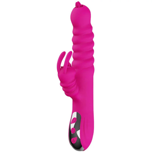 ARMONY - VIBRADOR MULTIFUNCION RABBIT DOBLE LENGUA EFECTO CALOR FUCSIA - Nuvica