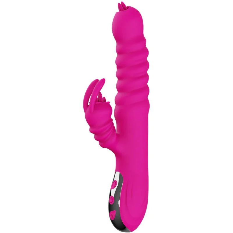 ARMONY - VIBRADOR MULTIFUNCION RABBIT DOBLE LENGUA EFECTO CALOR FUCSIA - Nuvica