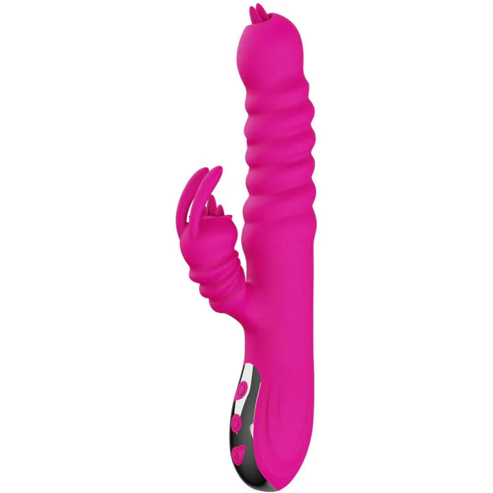 ARMONY - VIBRADOR MULTIFUNCION RABBIT DOBLE LENGUA EFECTO CALOR FUCSIA - Nuvica