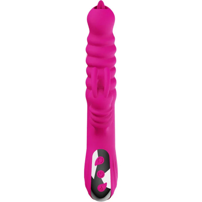 ARMONY - VIBRADOR MULTIFUNCION RABBIT DOBLE LENGUA EFECTO CALOR FUCSIA - Nuvica