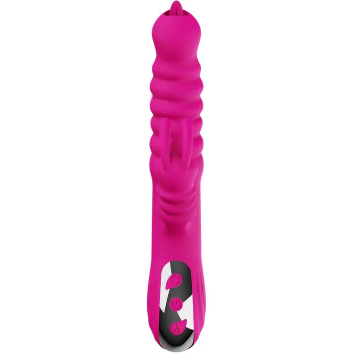 ARMONY - VIBRADOR MULTIFUNCION RABBIT DOBLE LENGUA EFECTO CALOR FUCSIA - Nuvica