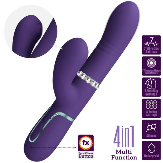 PRETTY LOVE - VIBRADOR PUNTO G MULTIFUNCIÓN MORADO - Nuvica